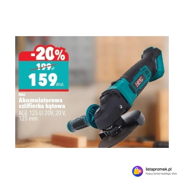 Akumulatorowa szlifierka kątowa AGE-125-LI-20V, 20 V, 125 mm