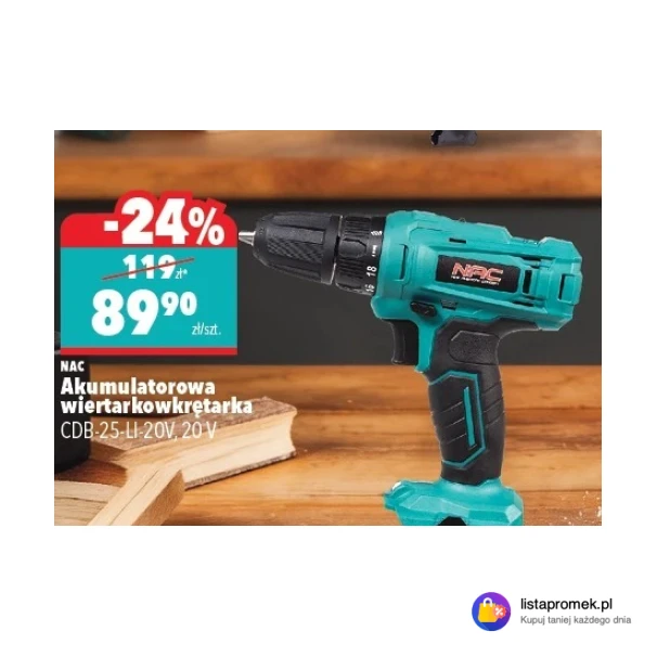 Akumulatorowa wiertarkowkrętarka CDB-25-LI-20V, 20 V