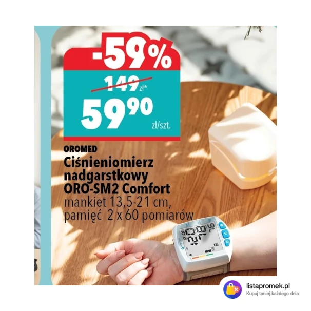 Ciśnieniomierz nadgarstkowy ORO-SM2 Comfort