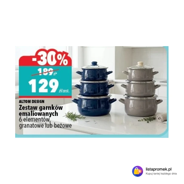 Zestaw garnków emaliowanych 6 elementów