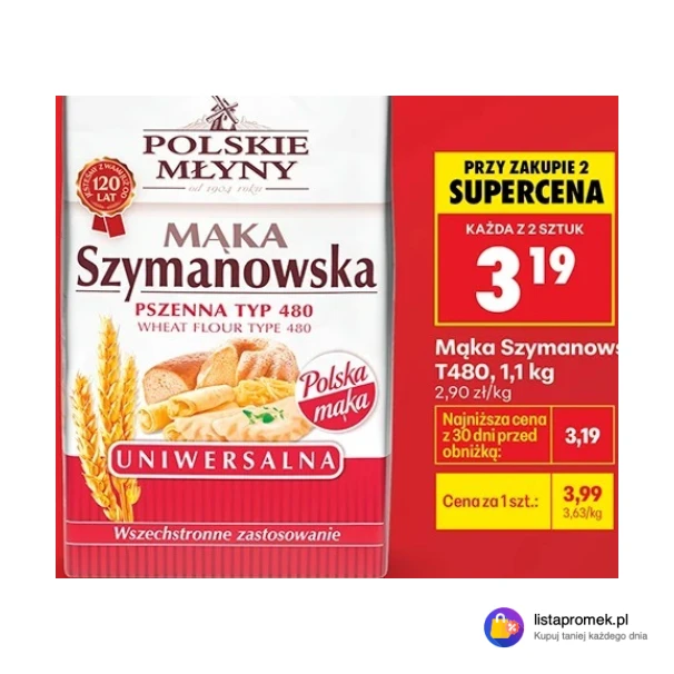 Mąka Szymanowska T480, 1,1 kg