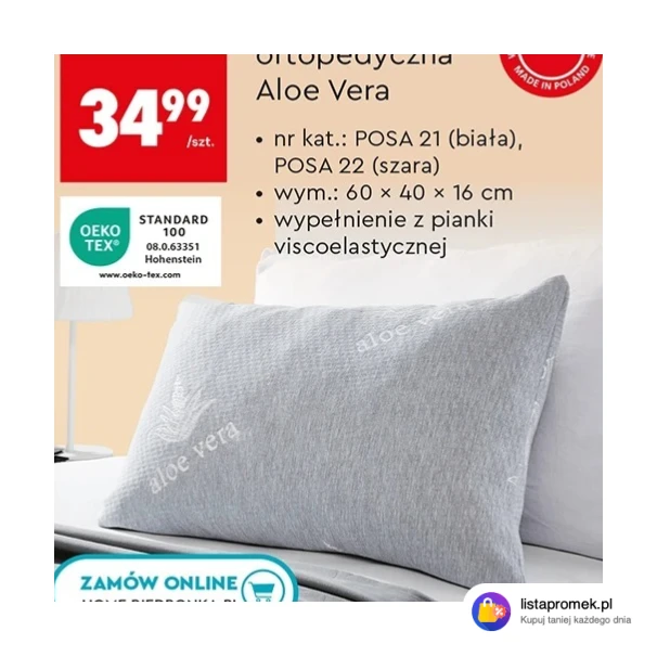 Poduszka ortopedyczna Aloe Vera