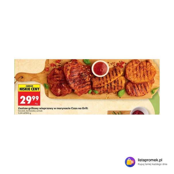 Zestaw grillowy wieprzowy w marynacie Czas na Grill: boczek, karkówka, schab