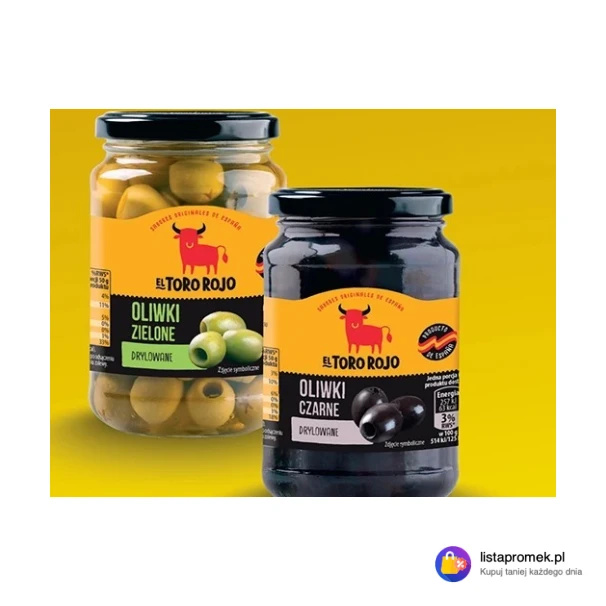 Oliwki El Toro Rojo: zielone, 340 g/170 g; czarne, 340 g/160 g