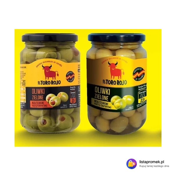 Oliwki nadziewane El Toro Rojo, 340 g/200 g: z pastą cytrynową, z pastą paprykową