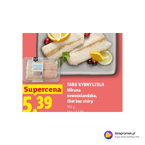 Miruna nowozelandzka, filet bez skóry