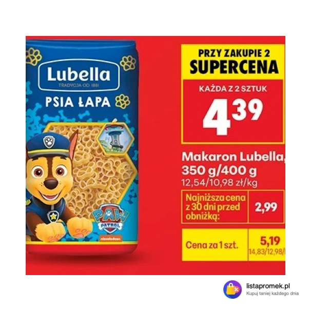 Makaron Lubella, 350 g/400 g