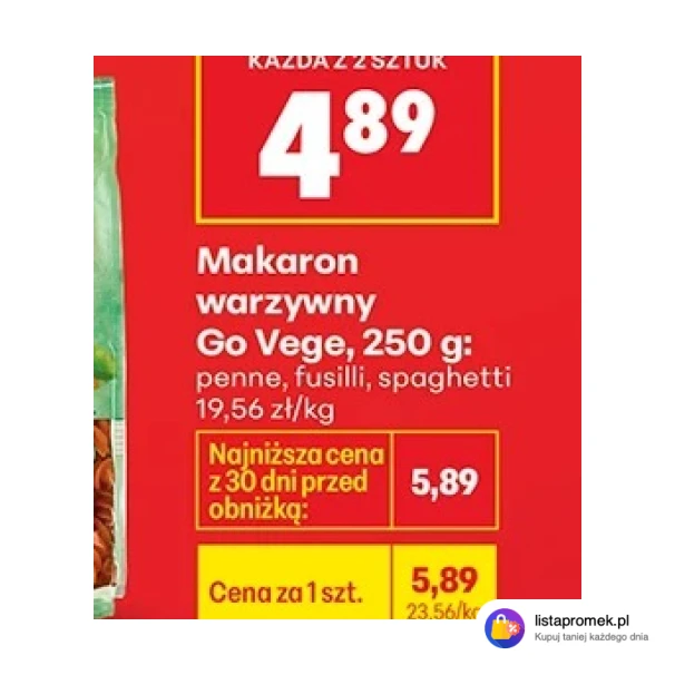 Makaron warzywny Go Vege, 250 g