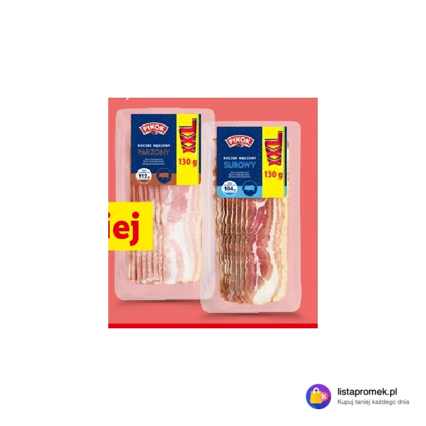 PIKOK Boczek wędzony w plastrach, XXL