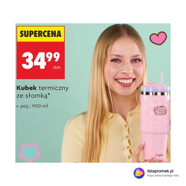 Kubek termiczny ze słomką