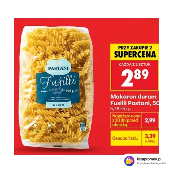Makaron durum Fusilli Pastani