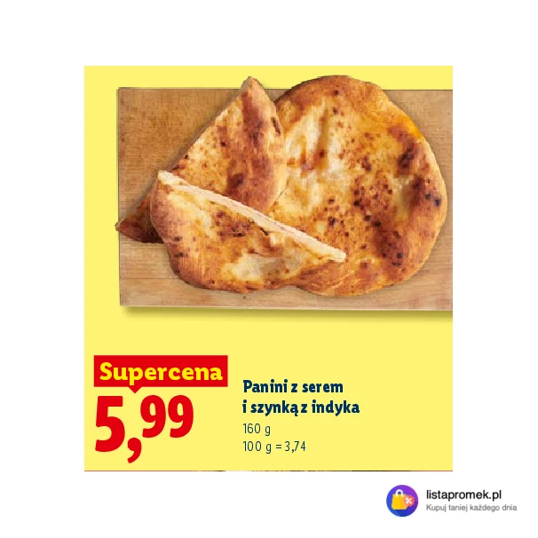Panini z serem i szynką z indyka