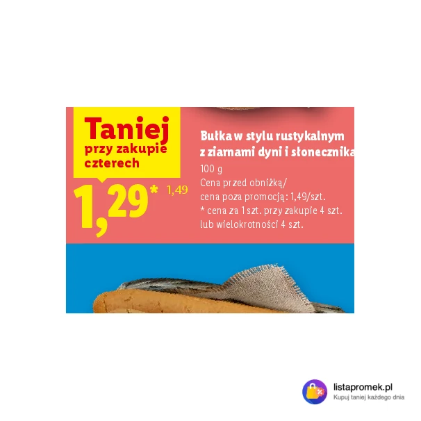 Bułka w stylu rustykalnym z ziarnami dyni i słonecznika