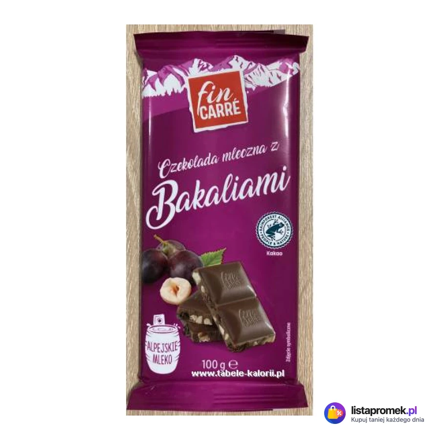 Czekolada mleczna z bakaliami