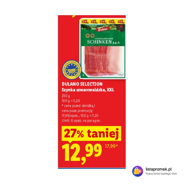 DULANO SELECTION Szynka szwarcwaldzka, XXL