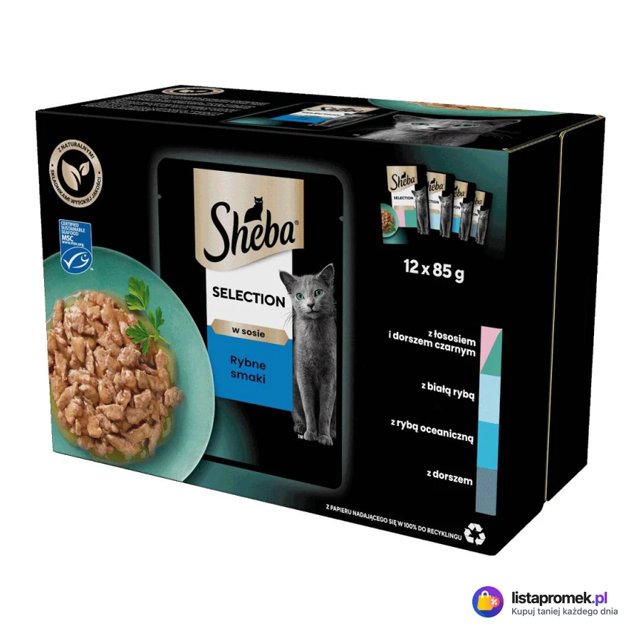 Karma dla kota w saszetkach Sheba, 12x85 g
