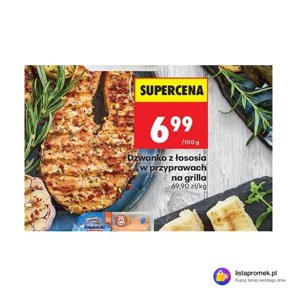 Dzwonko z łososia w przyprawach na grilla