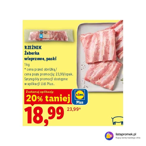 Żeberka wieprzowe, paski