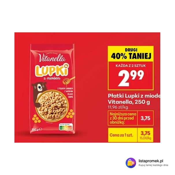 Płatki Lupki z miodem Vitanella