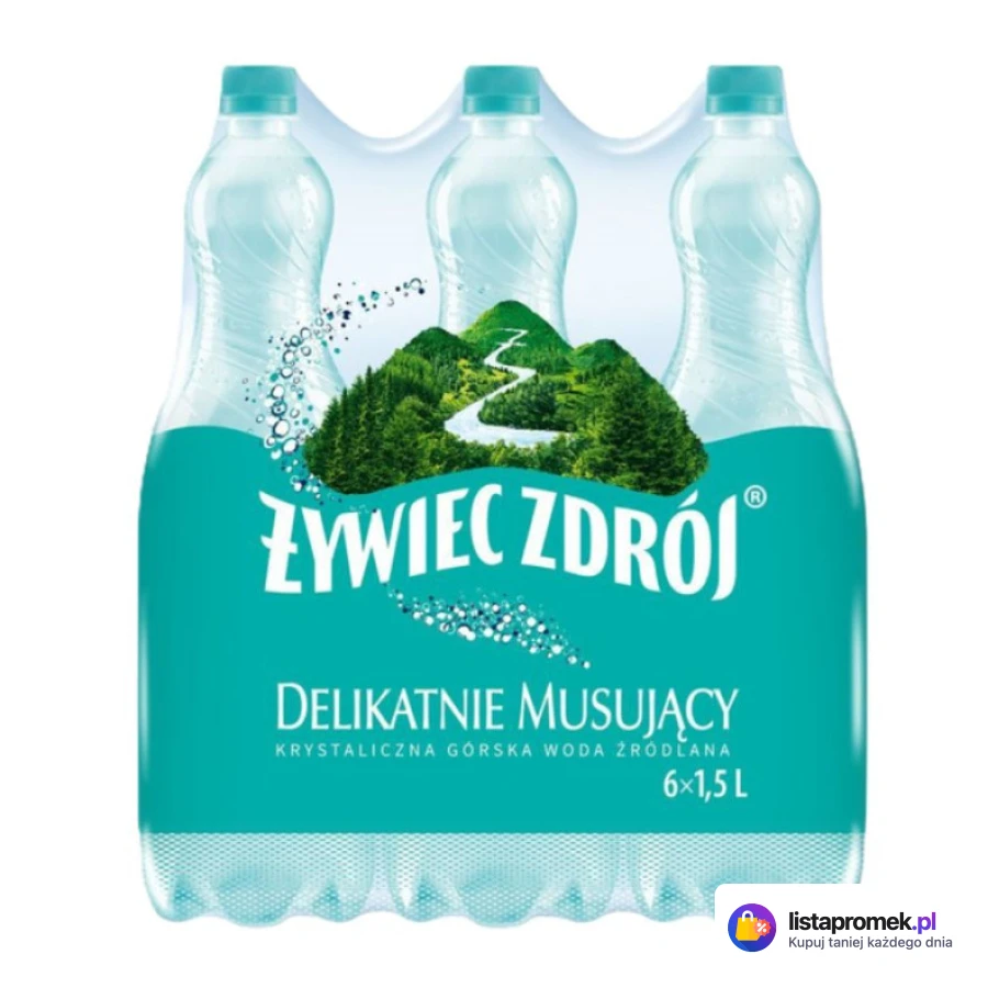 Woda źródlana niegazowana, gazowana, lekko gazowana 6-pak