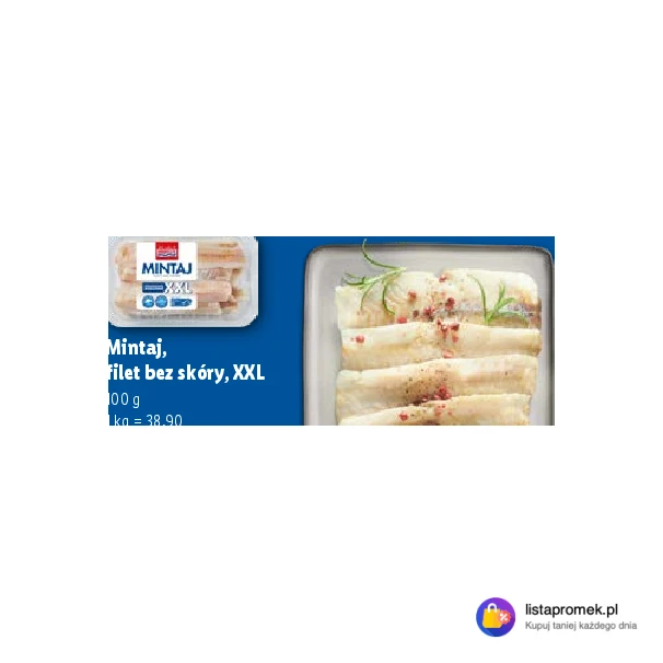 Mintaj, filet bez skóry, XXL