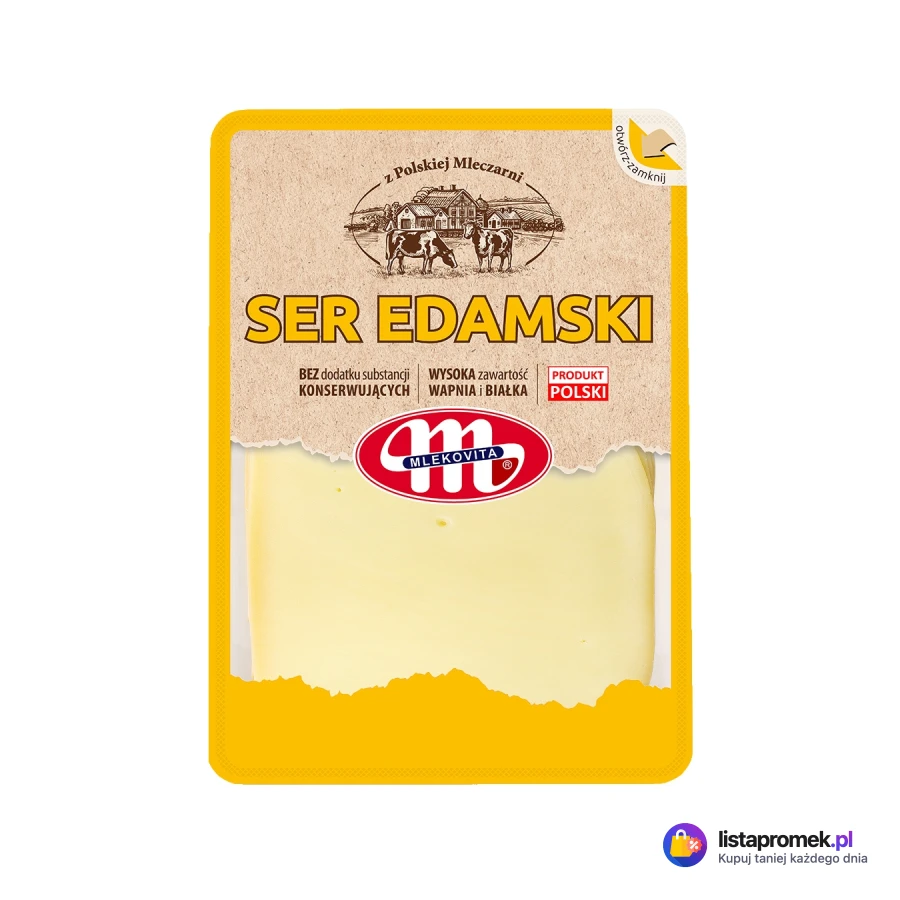 Ser żółty w plastrach Gouda, Edamski