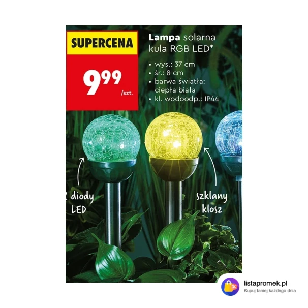 Lampa solarna kula RGB LED*