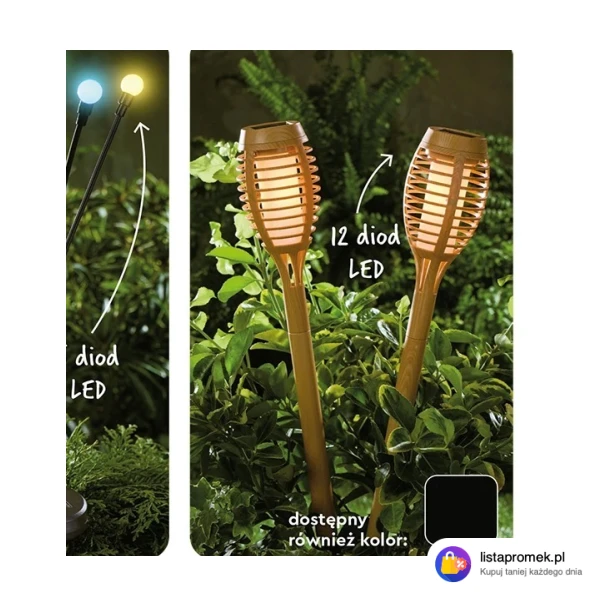 Zestaw 2 lamp solarnych pochodnie LED*