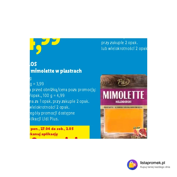 Ser mimolette w plastrach