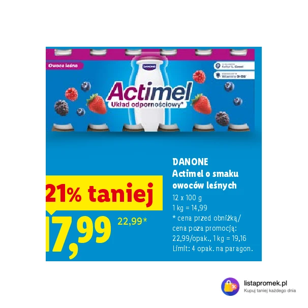 Actimel o smaku owoców leśnych