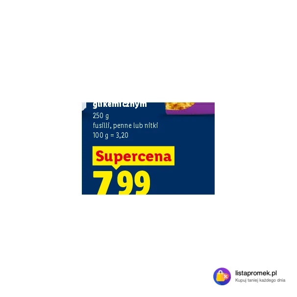 Makaron z niskim indeksem glikemicznym fusilli, penne lub nitki