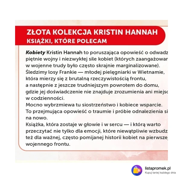 ZŁOTA KOLEKCJA KRISTIN HANNAH KSIĄŻKI, KTÓRE POLECAM