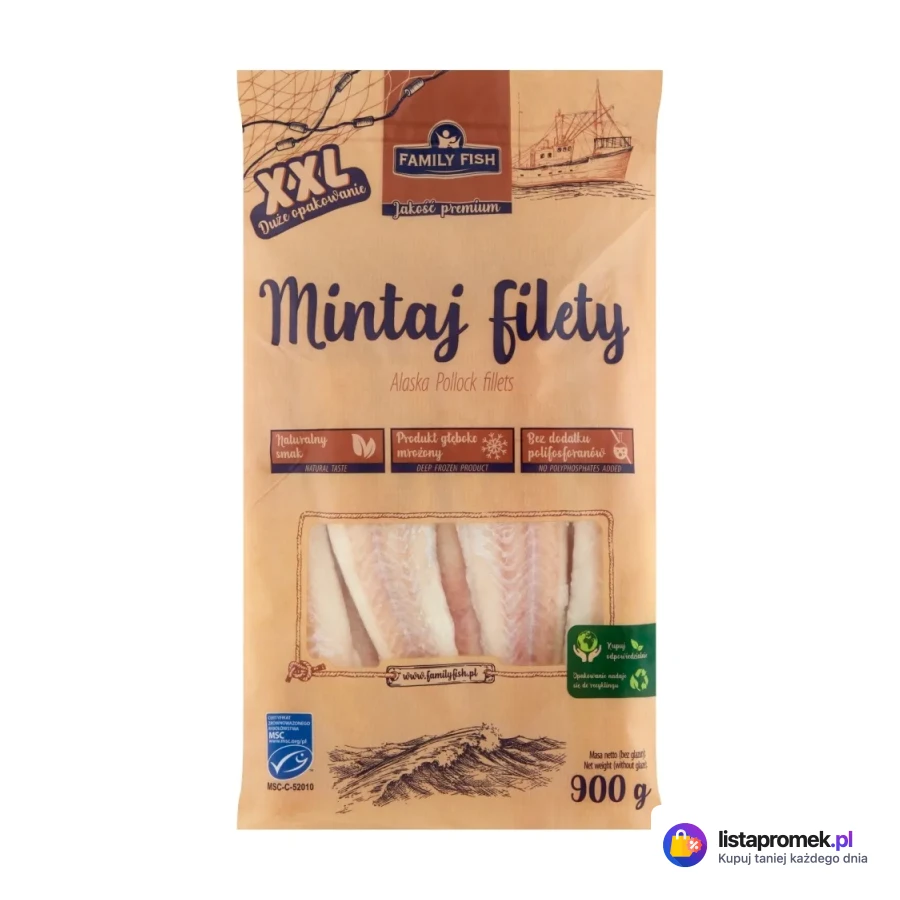 Mintaj porcje filetów bez skóry