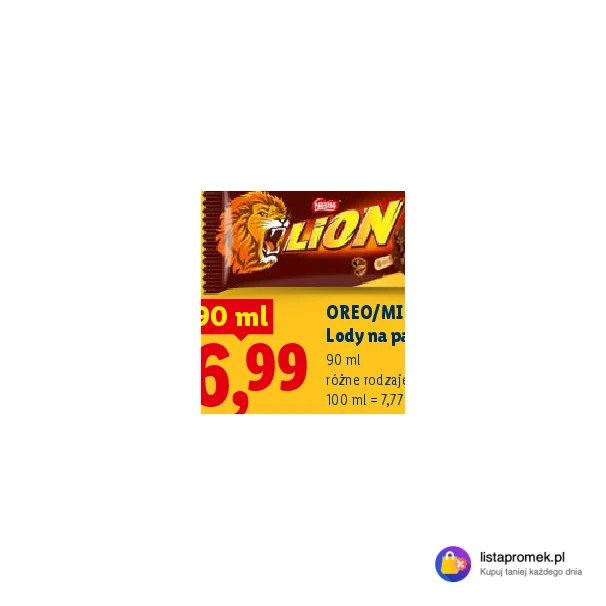 OREO/MILKA/LION Lody na patyku