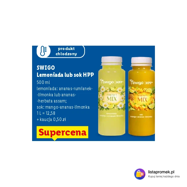 Lemoniada lub sok HPP