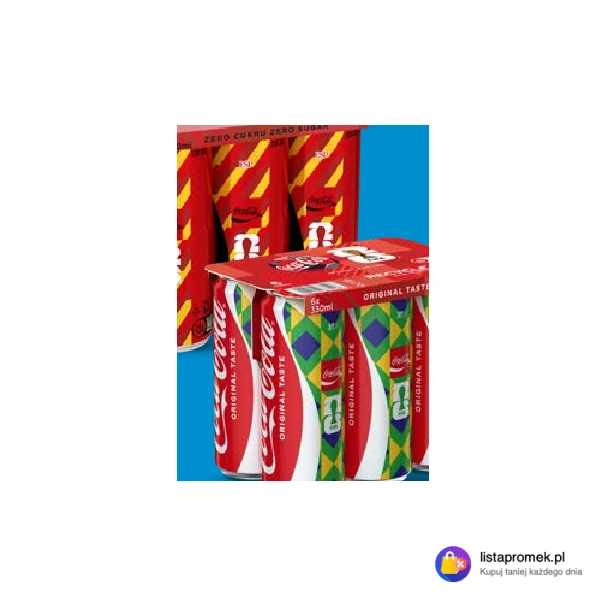 Coca-Cola lub Coca-Cola Zero Sześciosztuk, 6 x 330 ml