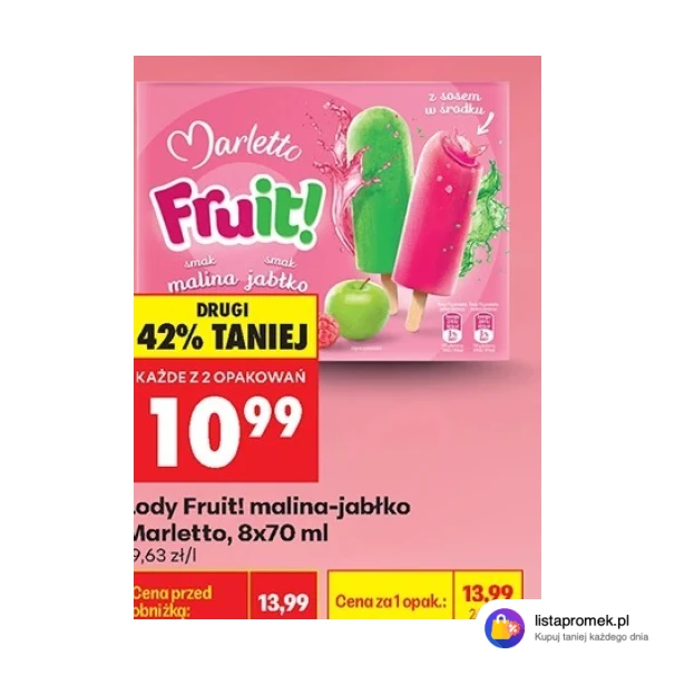 Lody Fruit! malina-jabłko Marletto