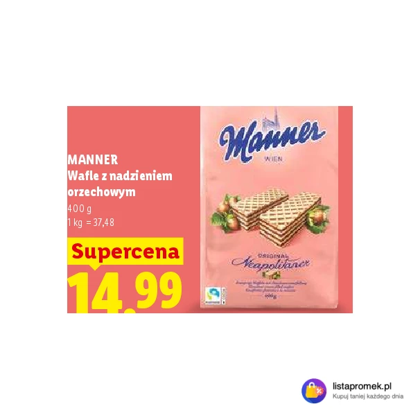 Wafle z nadzieniem orzechowym