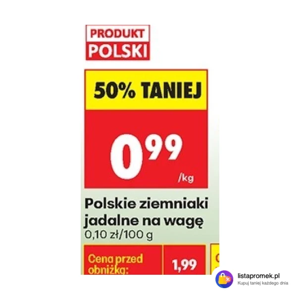 Polskie ziemniaki jadalne na wagę