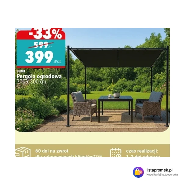 Pergola ogrodowa 300 x 300 cm