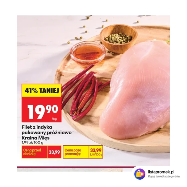 Filet z indyka pakowany próżniowo