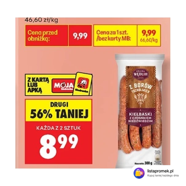 Kiełbaski z czosnkiem niedźwiedzim Kraina Wędlin Polskie Specjały, 300 g