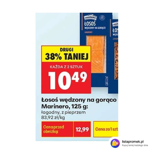 Łosoś wędzony na gorąco łagodny, z pieprzem