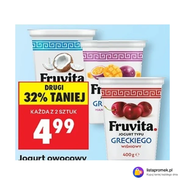 Jogurt owocowy typu greckiego Fruvita, 400 g