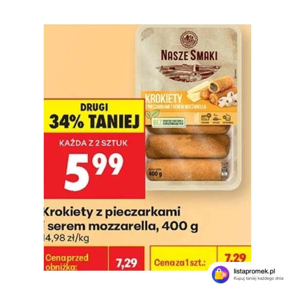 Krokiety z pieczarkami i serem mozzarella, 400 g