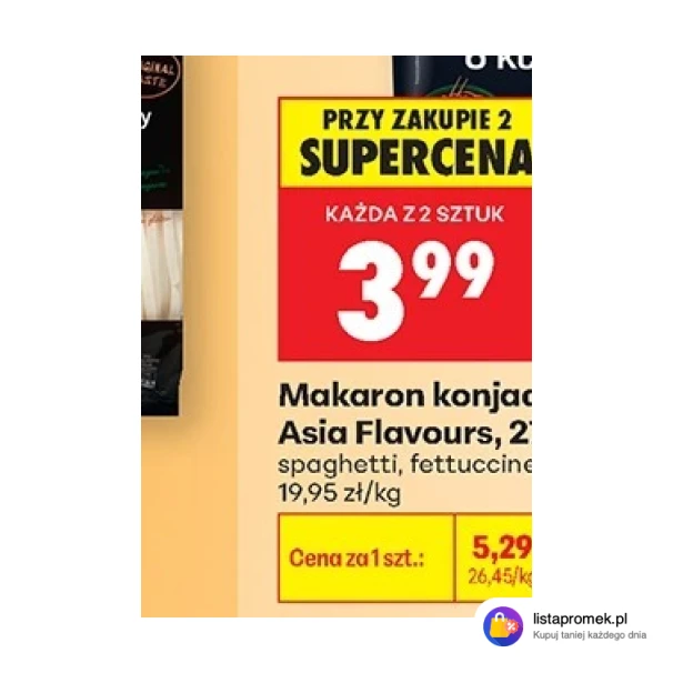 Makaron konjac Asia Flavours, spaghetti, fettuccine 270 g/200 g