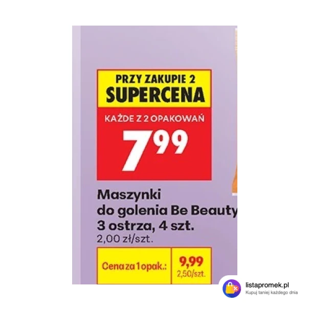 Maszynki do golenia Be Beauty 3 ostrza, 4 szt.