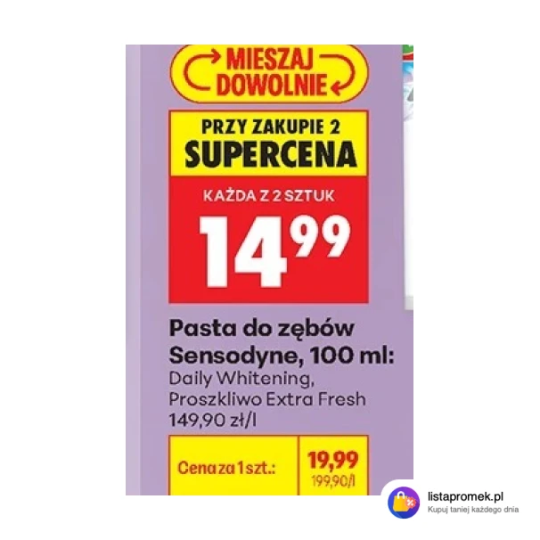 Pasta do zębów Sensodyne, 100 ml: Daily Whitening, Proszkliwo Extra Fresh