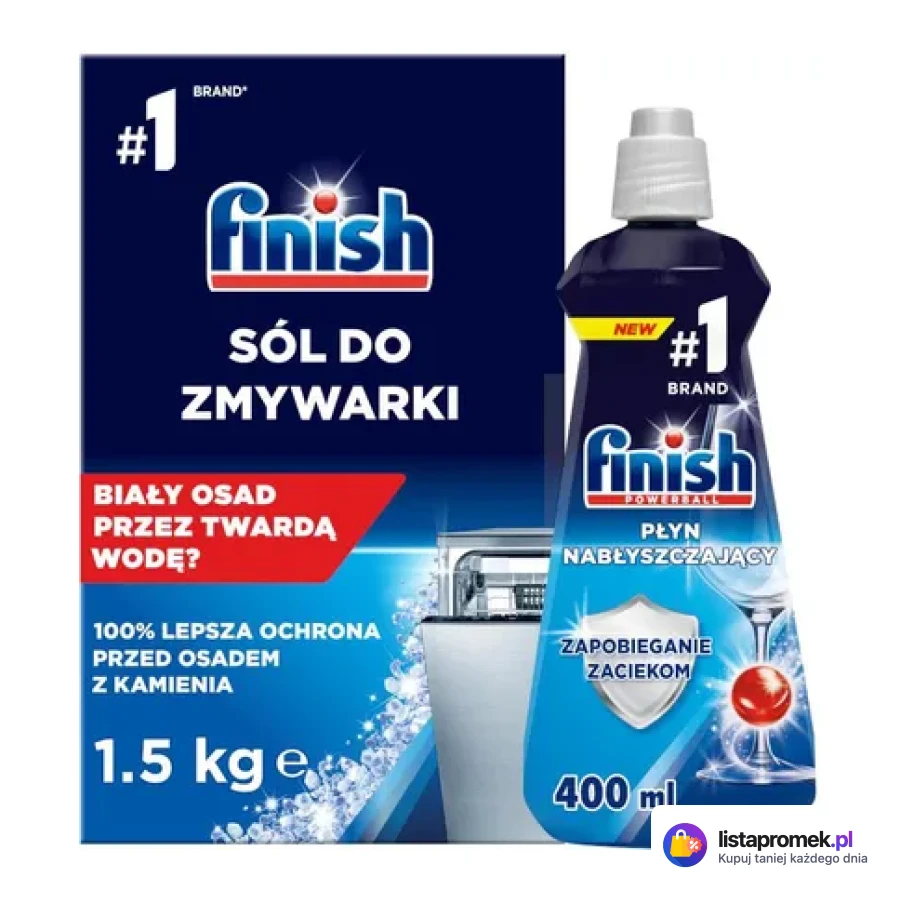 Zestaw Płyn nabłyszczający do zmywarki + sól