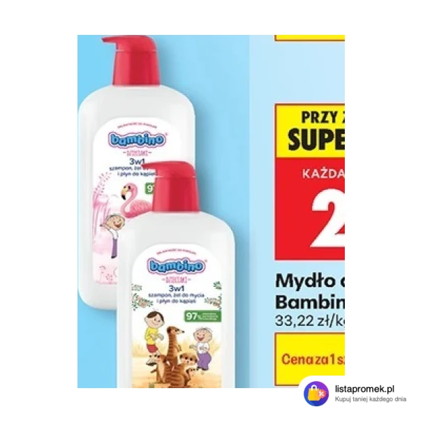 3w1 Żel do mycia ciała i włosów Bambino Dzieciaki, 1 l